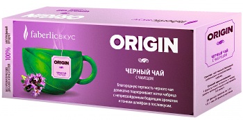 Продукты функционального питания Faberlic (Фаберлик). Чай черный с чабрецом "ORIGIN" ("ОРИДЖН"). Артикул (код) 15121.  Свойства,  состав, цена, способ применения, отзыв